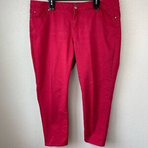 Apt. 9 Red Skinny Leg Jeans Size 18 EUC